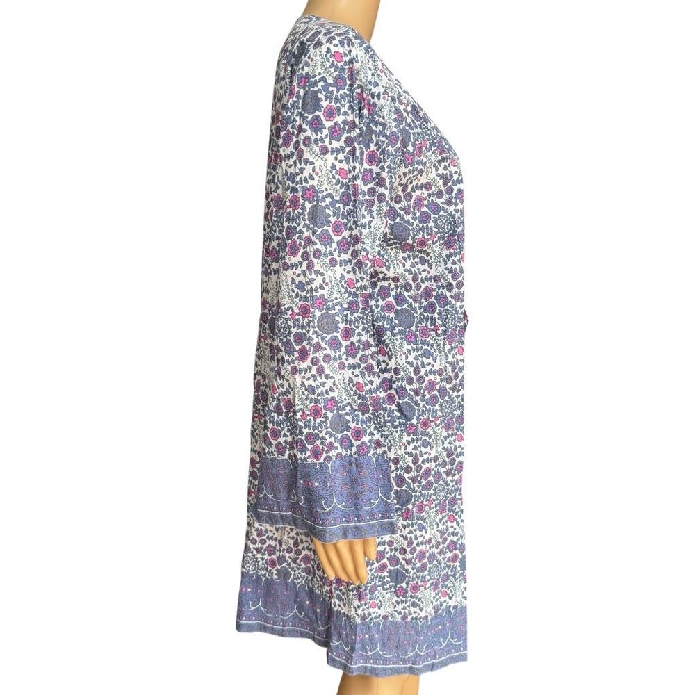 Plum Pretty Sugar Floral Purple Lightweight 100% Cotton Kimono Robe Sz M - Picture 2 of 7